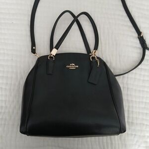 Authentic COACH #34663 Minetta Leather Satchel Midnight Blac Purse w/Xbody strap